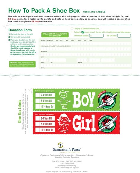 Here are your labels to print and packing instructions. | Operation christmas child, Labels ...