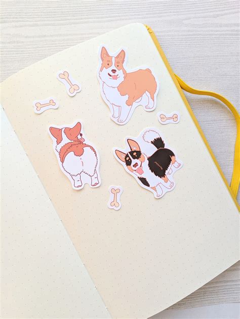 Corgi Sticker Set Cute Corgi Stickers Cute Dog Sticker Set | Etsy