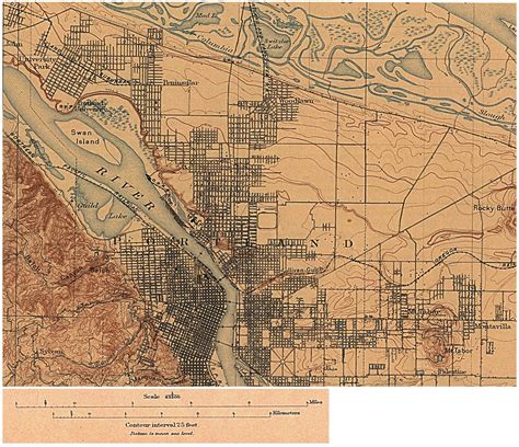 1897 Topographic Map of Portland, Oregon