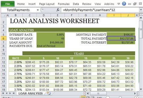 Mortgage Template Excel