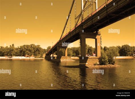 River bridge at sunset Stock Photo - Alamy