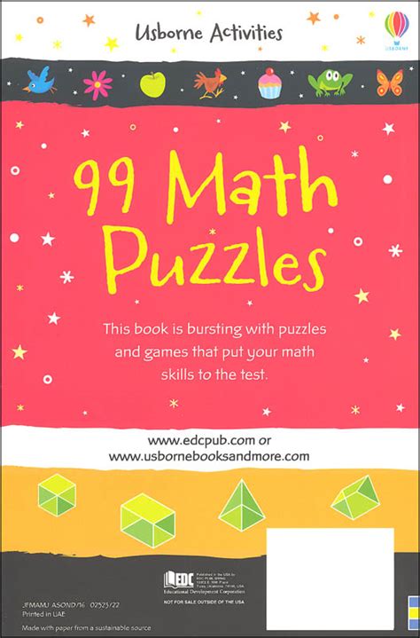 99 Math Puzzles (Activity Puzzle Books) | EDC / Usborne | 9780794536923