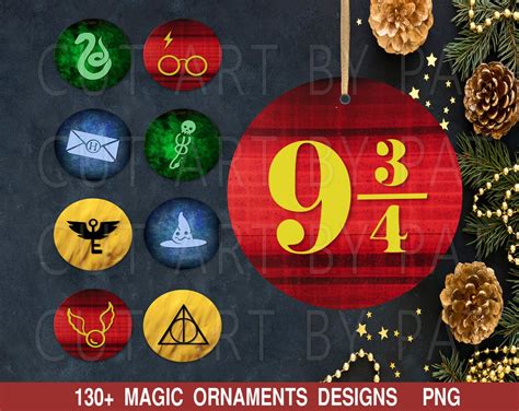 Christmas Ornaments Png Bundle, Magic Png, Christmas Png, Magic Ornament Png, Wizard Ornament ...