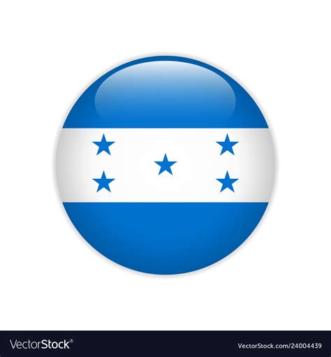 Honduras flag on button Royalty Free Vector Image