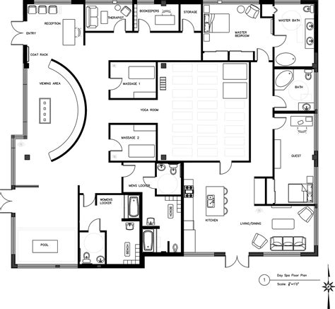 Day Spa/Residential Floor Plan on Behance