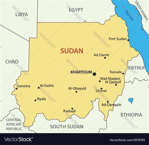 Republic of the sudan - map Royalty Free Vector Image