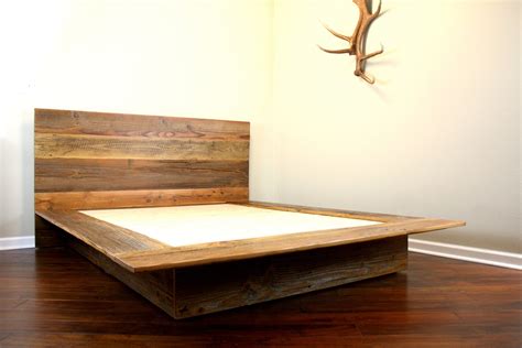 Reclaimed Wood Platform Bed // Rustic Modern Bed by weareMFEO