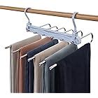 Amazon.com: Space Saving Pants Hangers, Foldable 6 Layers Stainless ...