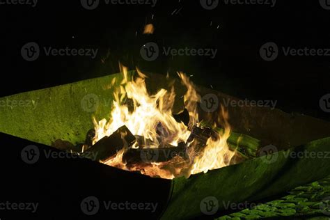 fireplace on the snow outdoor 17414983 Stock Photo at Vecteezy