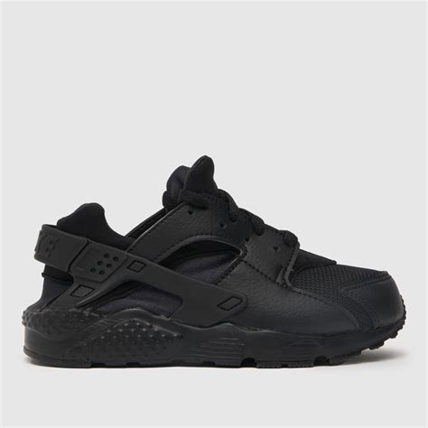 Kids Junior Black Nike Huarache Run Trainers | schuh