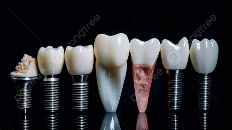 Dental Implants Teeth Are Sitting On A Black Background, Picture Of Implants, Dental, Implant ...