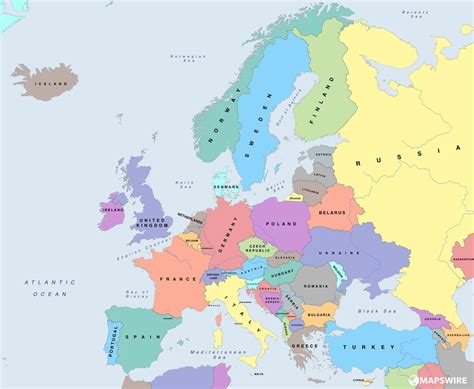 2 Free Large Map of Europe With Capitals PDF Download | World Map With Countries