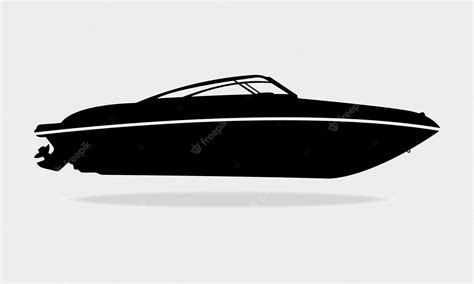 Premium Vector | Speed boat powerboat silhouette motorboat illustration