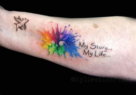 Semi-Colon Project, Rainbow Watercolor Splash and a little flying pig by Kylie Wild Heslop ...