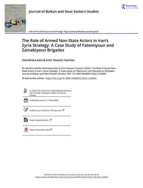 (PDF) The Role of Armed Non-State Actors in Iran’s Syria Strategy: A ...