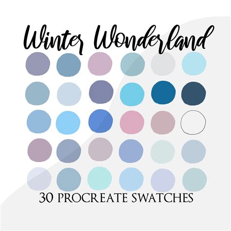 Procreate Palette Swatches, Procreate Color Palette, Winter Landscape Colour Palette, Brushes ...