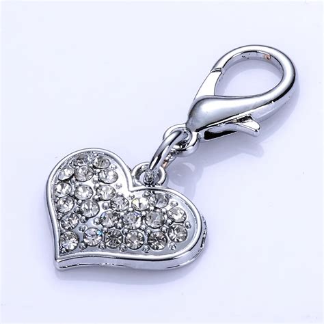 Wholesale Pet Jewelry Pendants Crystal Heart Shaped Charms For Dog ...