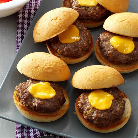 Party Time Mini Cheeseburgers Recipe | Taste of Home