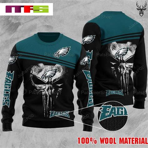 NFL Philadelphia Eagles On Black And Green Background Christmas Ugly ...