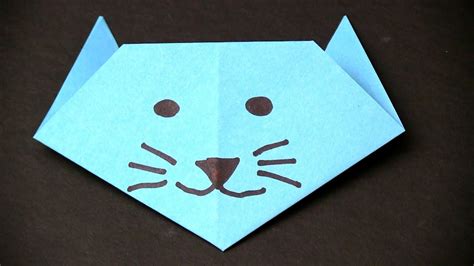 How to make a Paper Cat - Easy Origami for Kids - YouTube