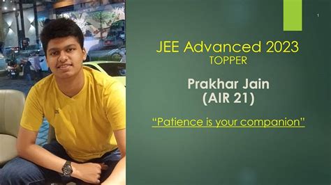 JEE-Advance 2023 Topper: Prakhar Jain AIR 21 shares his preparation strategy