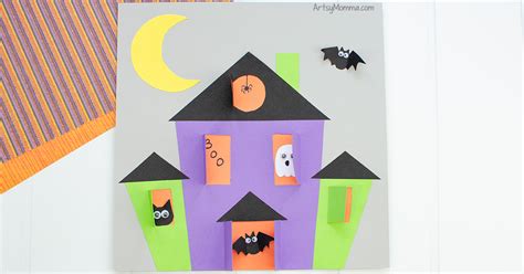 Printable Haunted House Craft for Halloween - Artsy Momma