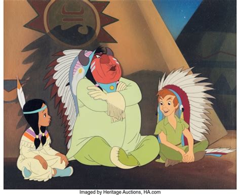 Peter Pan Tiger Lily, Big Chief and Peter Pan Trimmed Production Cels ...