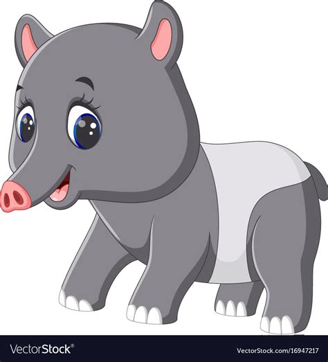 Cute tapir cartoon Royalty Free Vector Image - VectorStock