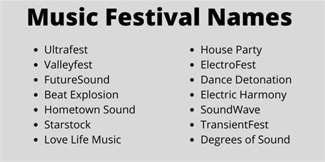 400 Music Festival Names That Everyone Will Love