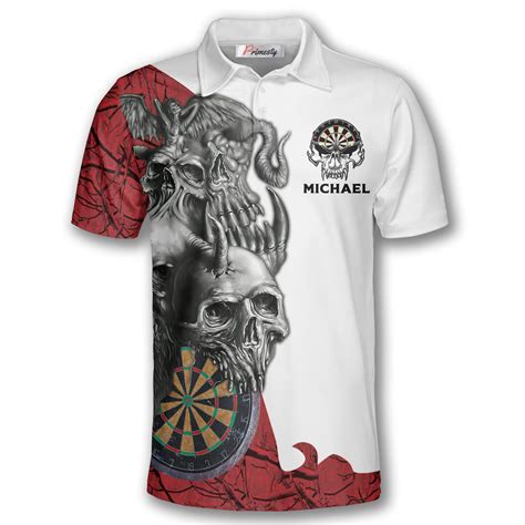 Creepy Darts Skull Custom Darts Shirts for Men - Primesty