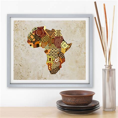 African Map Art, African Print Map Decor, African Wall Art, African ...