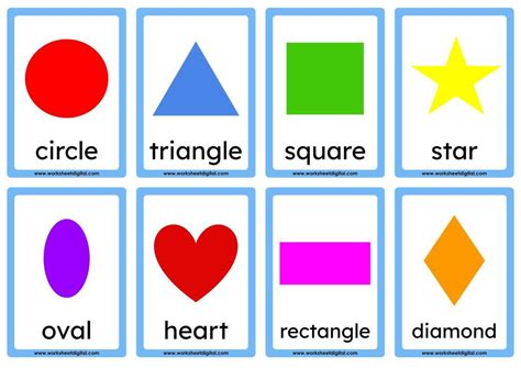 Flashcards Shapes - Worksheet Digital