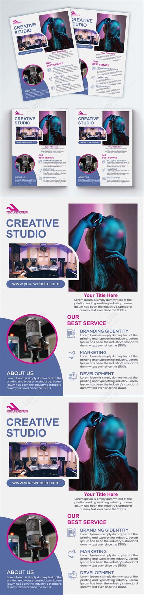 Studio flyer template design. template image_picture free download ...