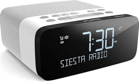 Pure Siesta Rise S DAB+/DAB/FM Digital Radio Alarm Clock with Bluetooth ...