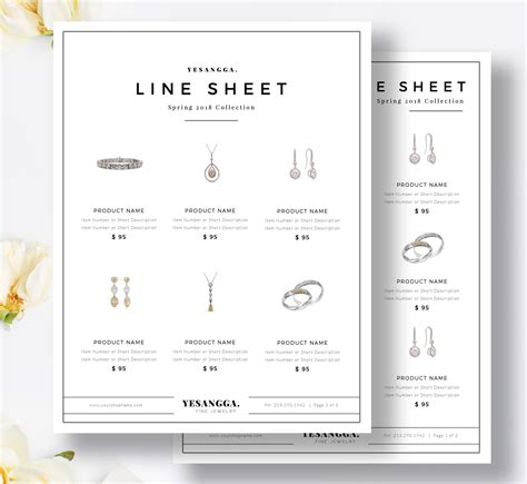 Minimalist Line Sheet Template Wholesale Catalog 4 Layouts | Etsy