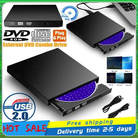 【Ready Stock】External DVD Optical Drive USB2.0 CD/DVD-ROM CD-RW Player Reader Recorder for ...