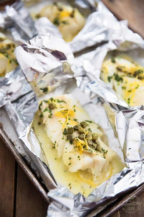 Easy Lemon Caper Baked Cod • The Healthy Foodie