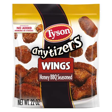 Tyson Any'tizers Honey BBQ Seasoned Chicken Wings, 1.37 lb (Frozen) - Walmart.com