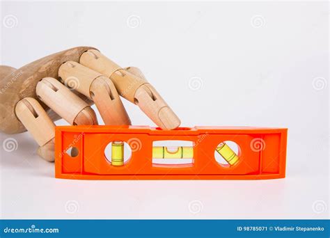 Wooden Hand and Building Tool Level Stock Image - Image of horizontal, measure: 98785071