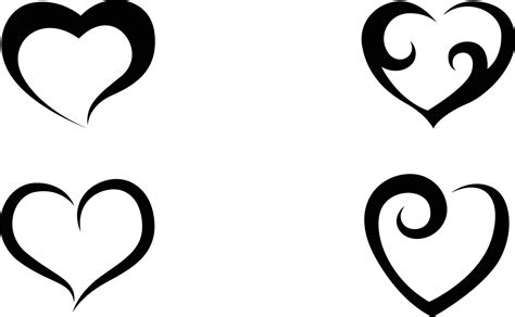 heart shapes icon set design. silhouette of heart design. Black heart icon shape design. Set of ...