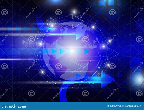 Communication Technology Background Concept with Globe Stock Vector ...