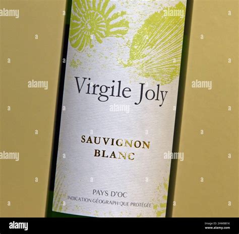 Wine label. Virgile Joly. Sauvignon Blanc. Pays D'Oc. Indication ...