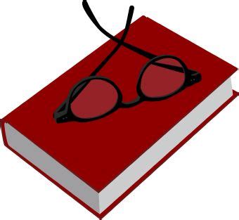 Red Book with Glasses clip art