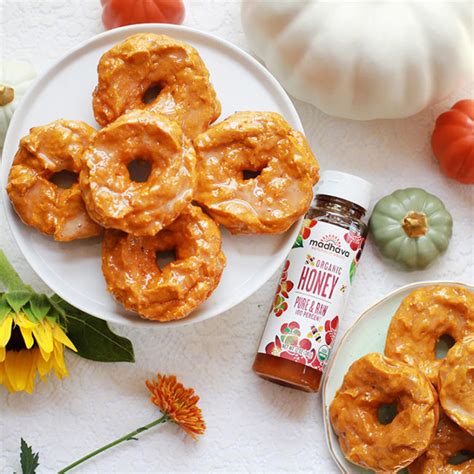 Baked Honey Pumpkin Donuts With A Salted Caramel Glaze - Madhava Foods