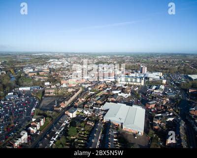 An aerial view of Stafford town centre Stock Photo - Alamy