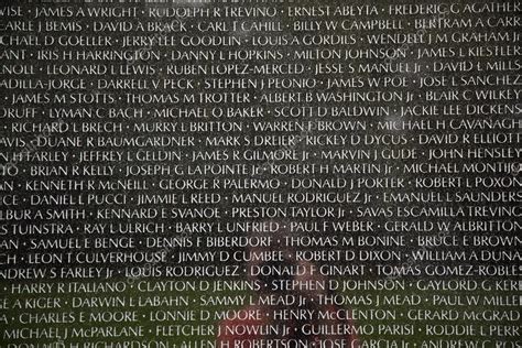 Names of Vietnam war casualties on Vietnam War Veterans Memorial ...