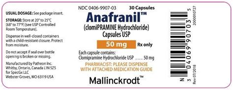 Anafranil - FDA prescribing information, side effects and uses