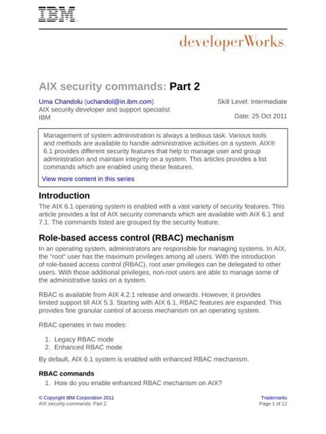 AIX security commands: Part 2 - IBM