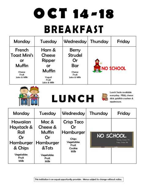 Fielding Elementary School....Home of the Panthers: Reminders/Lunch Menu