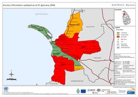 Sri Lanka: Mannar District - Access Information as at 1 January 2008 ...